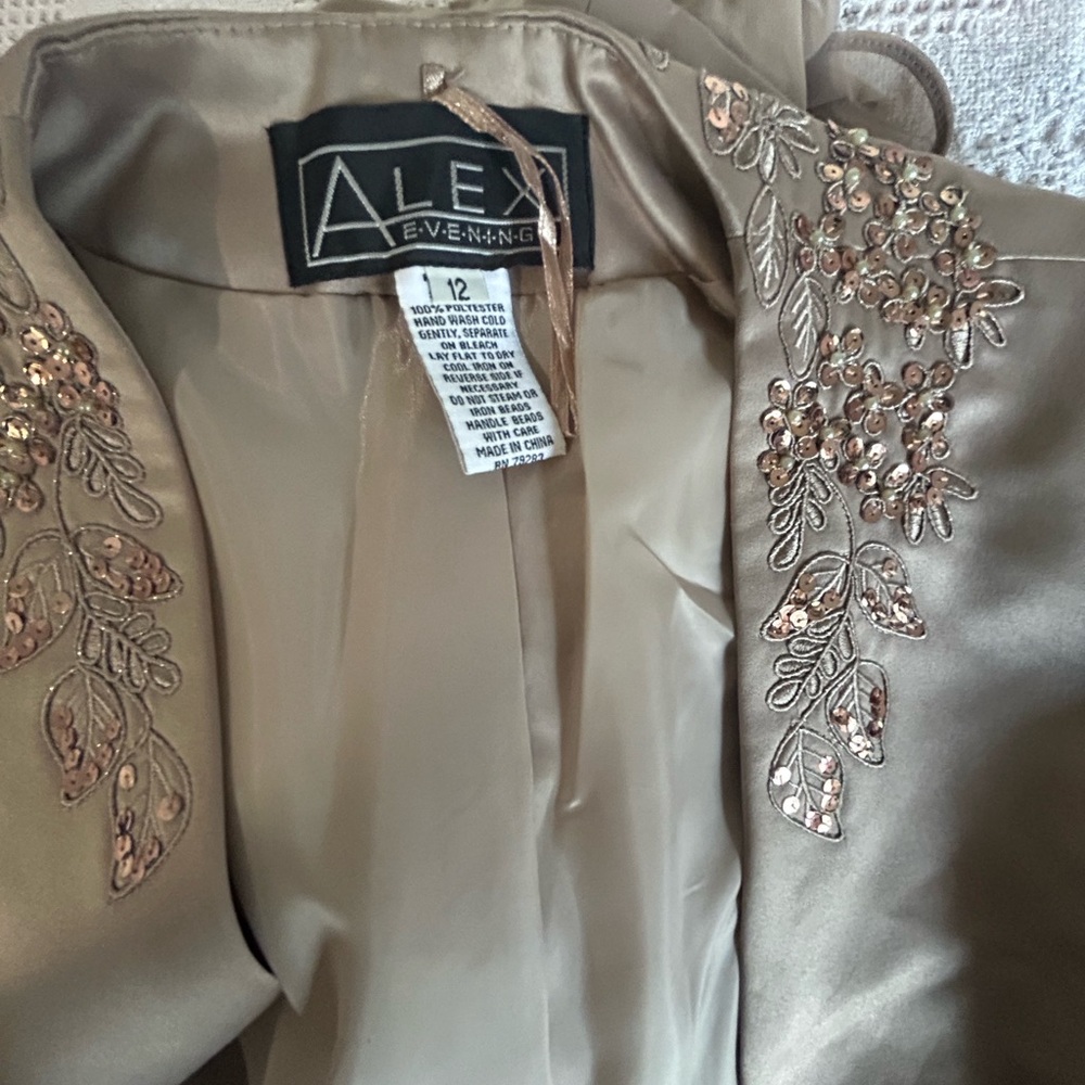 Alex Evenings Taupe Layered Maxi Dress with Jacket - Picture 7 of 7